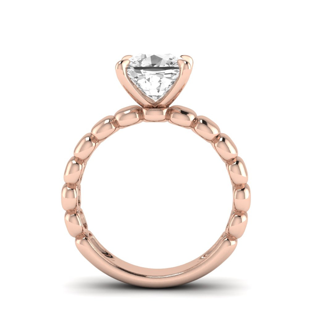 The Scalloped Wide Band Solitaire Engagement Ring