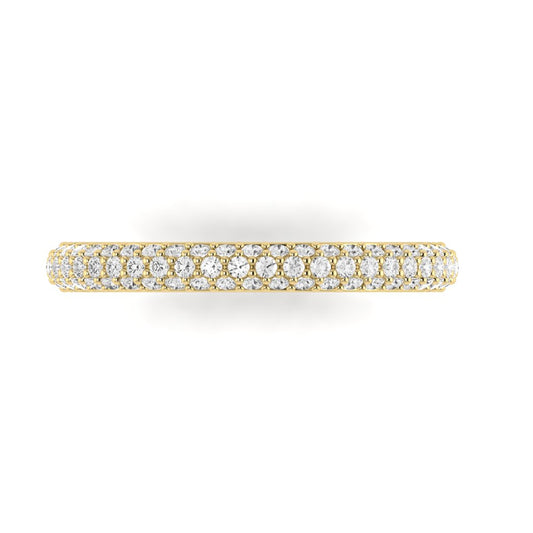 The Radiant Three Row Pave' Diamond Eternity Band