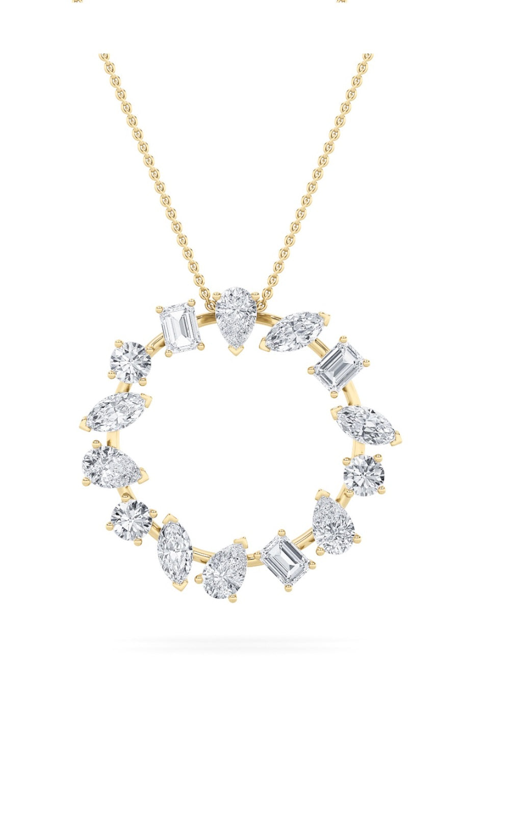 Mixed Fancy Diamond Circle Necklace