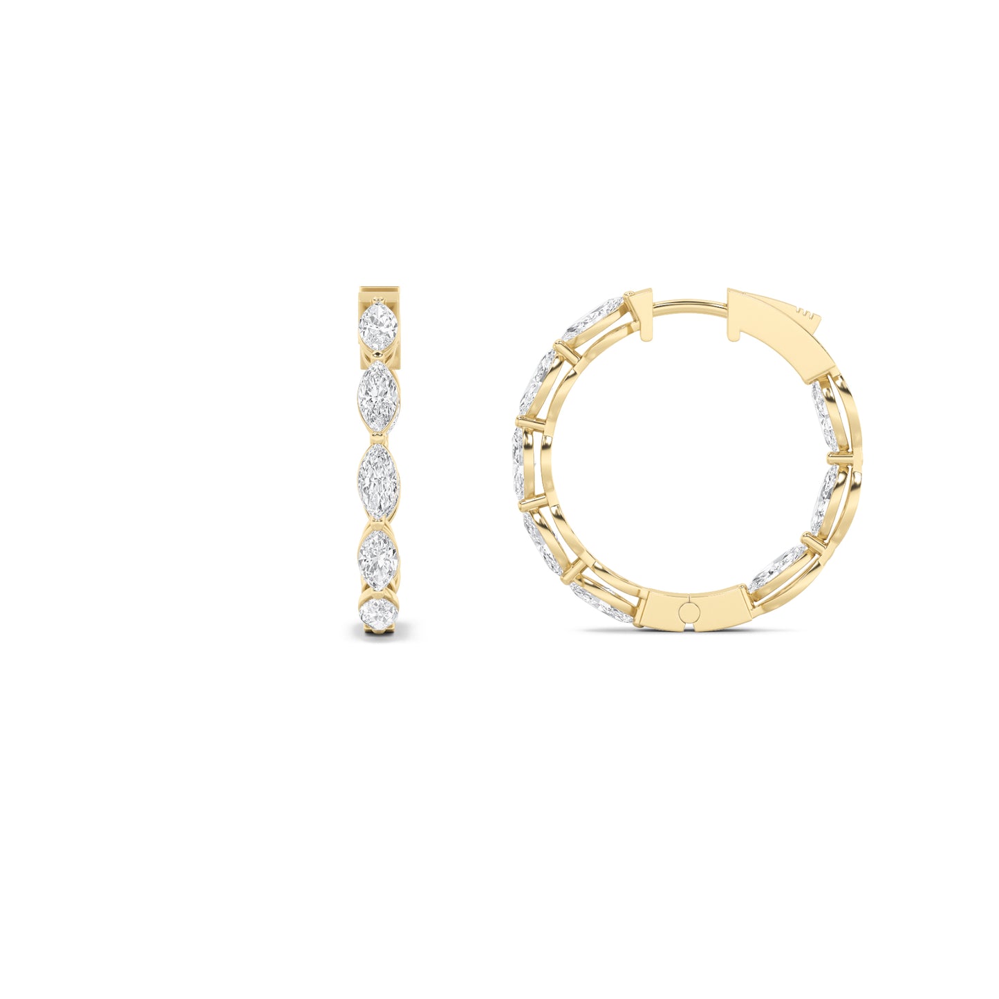 Inside Out Fancy Shape Hoops - Marquise