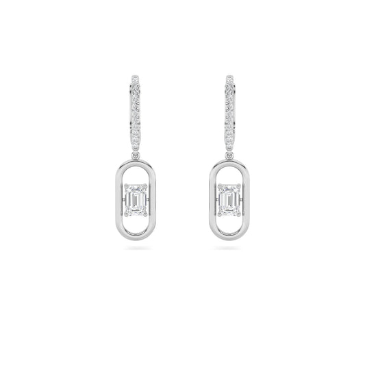 Paperclip Diamond Dangle Earrings