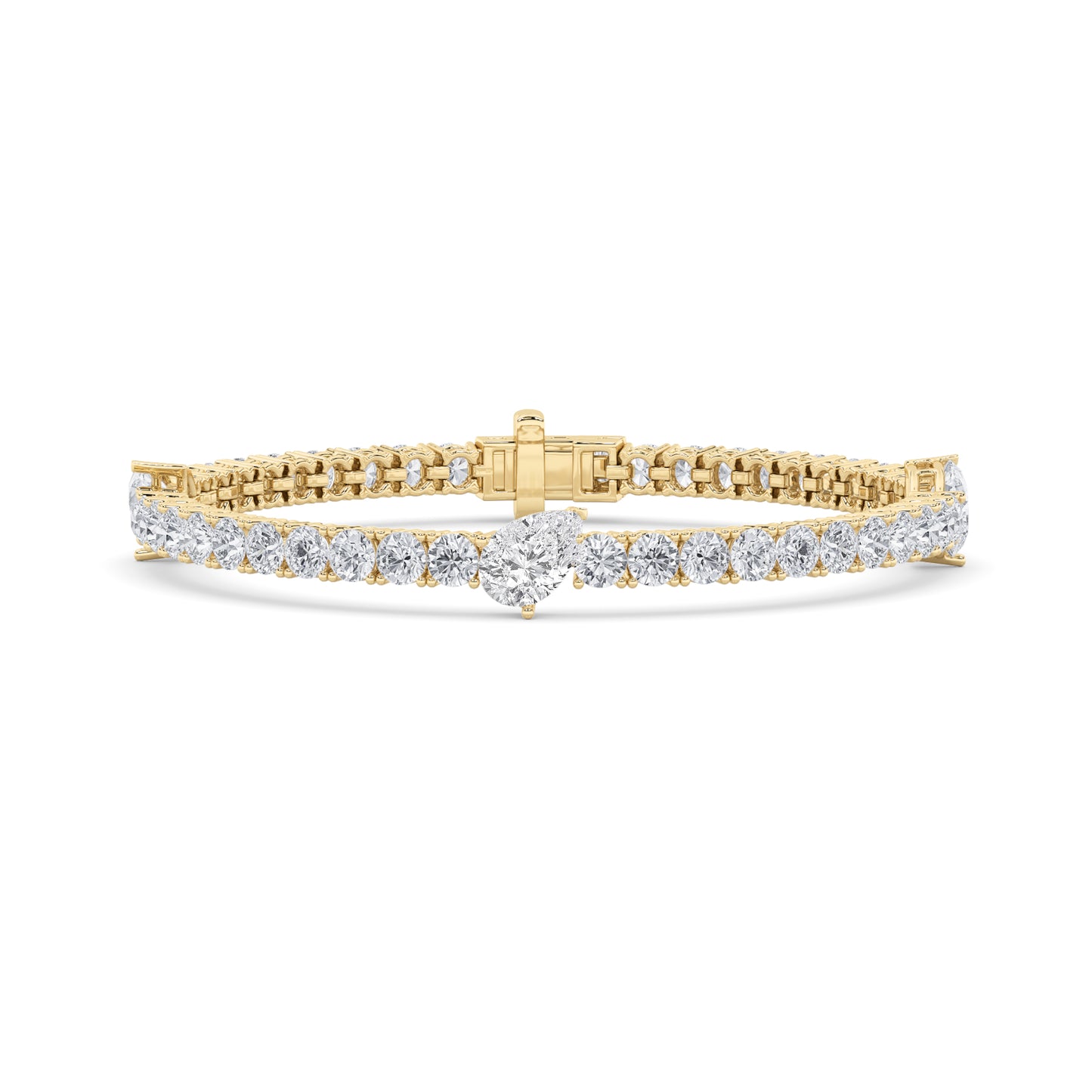 Pear Accent Diamond Tennis Bracelet