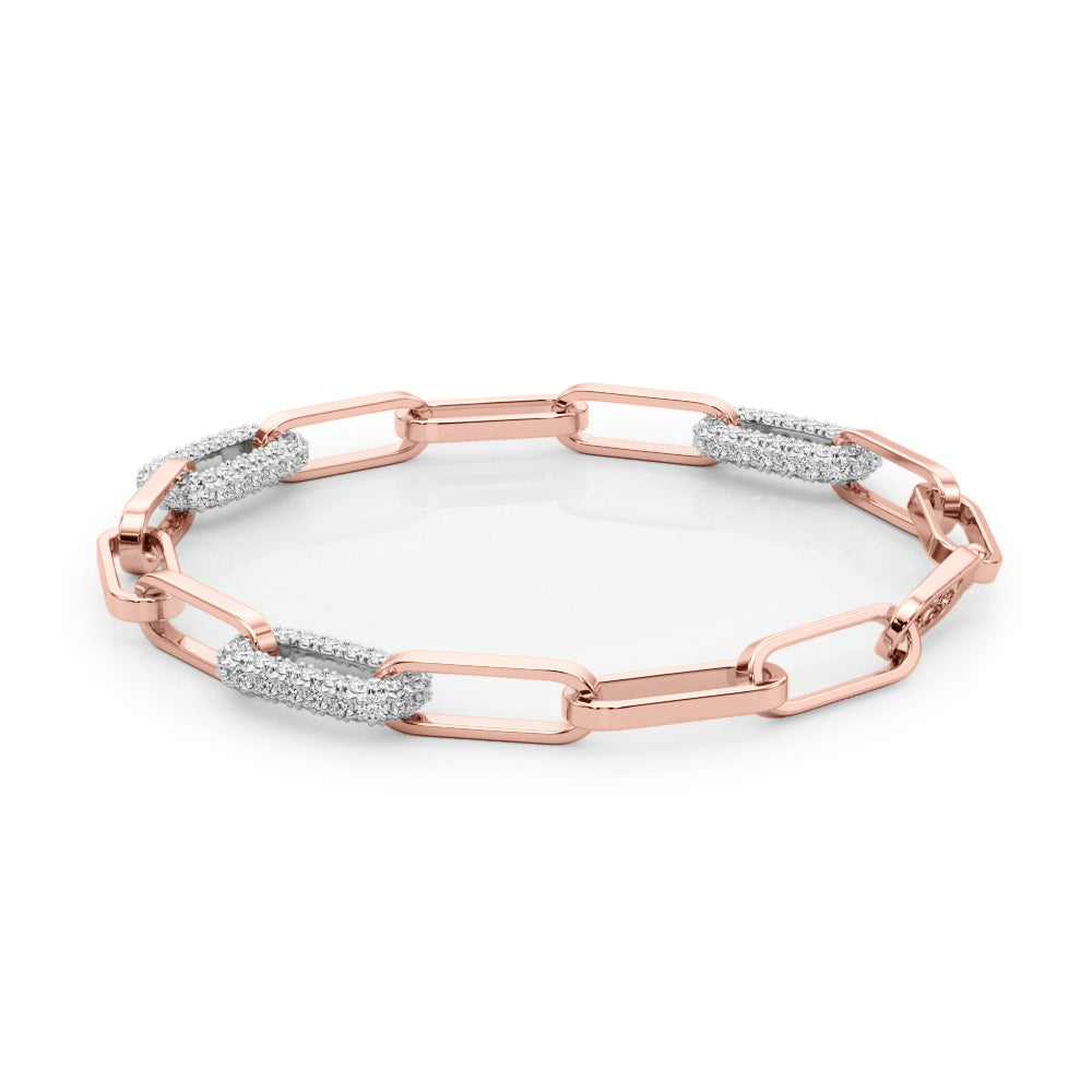 Diamond Paperclip Bracelet