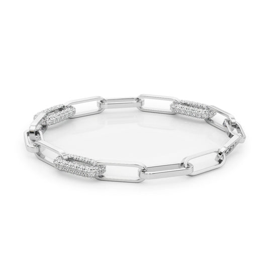 Diamond Paperclip Bracelet