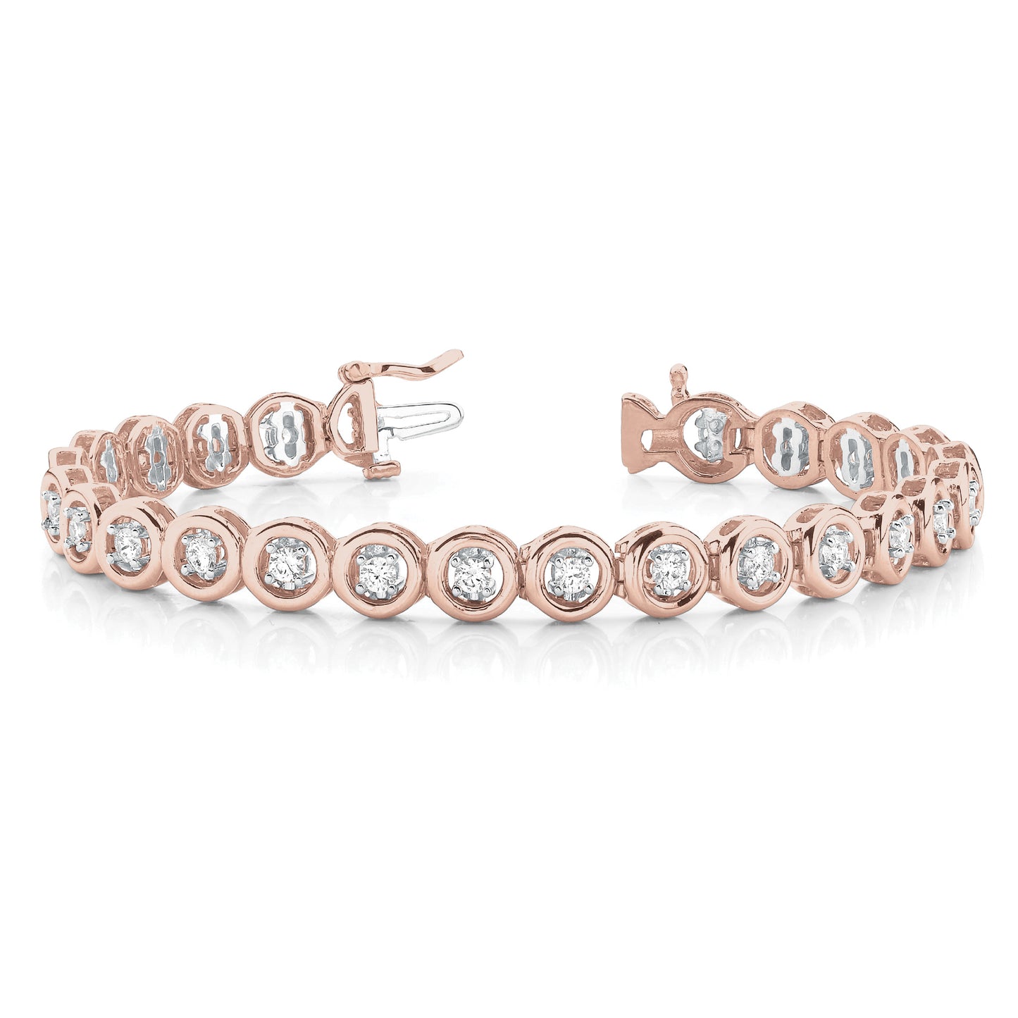 Bezel Set Diamond Tennis Bracelet