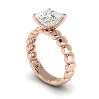 The Scalloped Wide Band Solitaire Engagement Ring