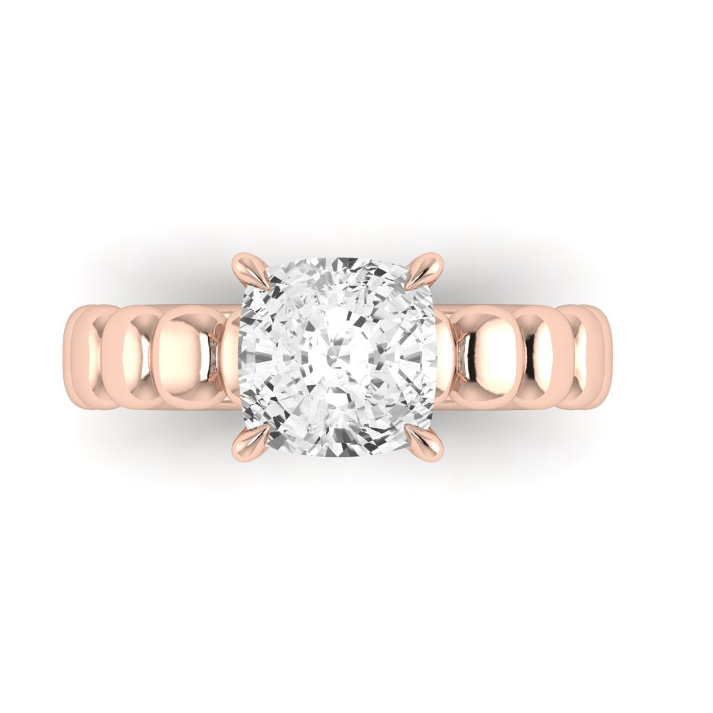 The Scalloped Wide Band Solitaire Engagement Ring