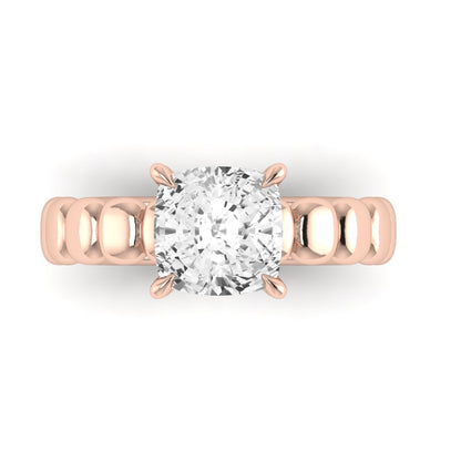 The Scalloped Wide Band Solitaire Engagement Ring
