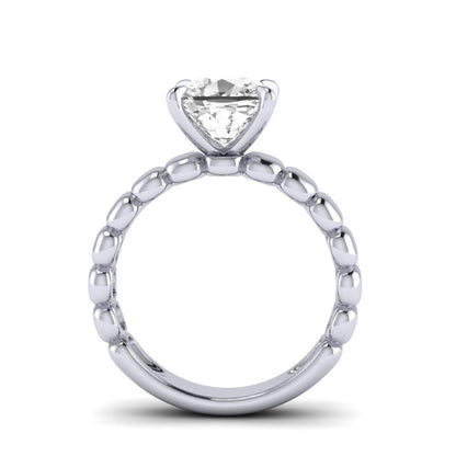 The Scalloped Wide Band Solitaire Engagement Ring