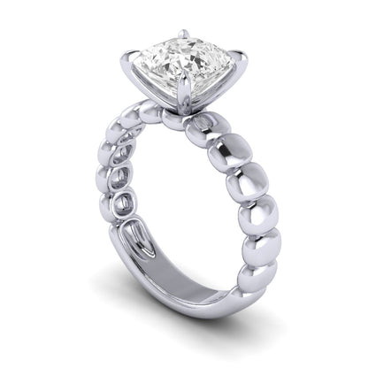 The Scalloped Wide Band Solitaire Engagement Ring