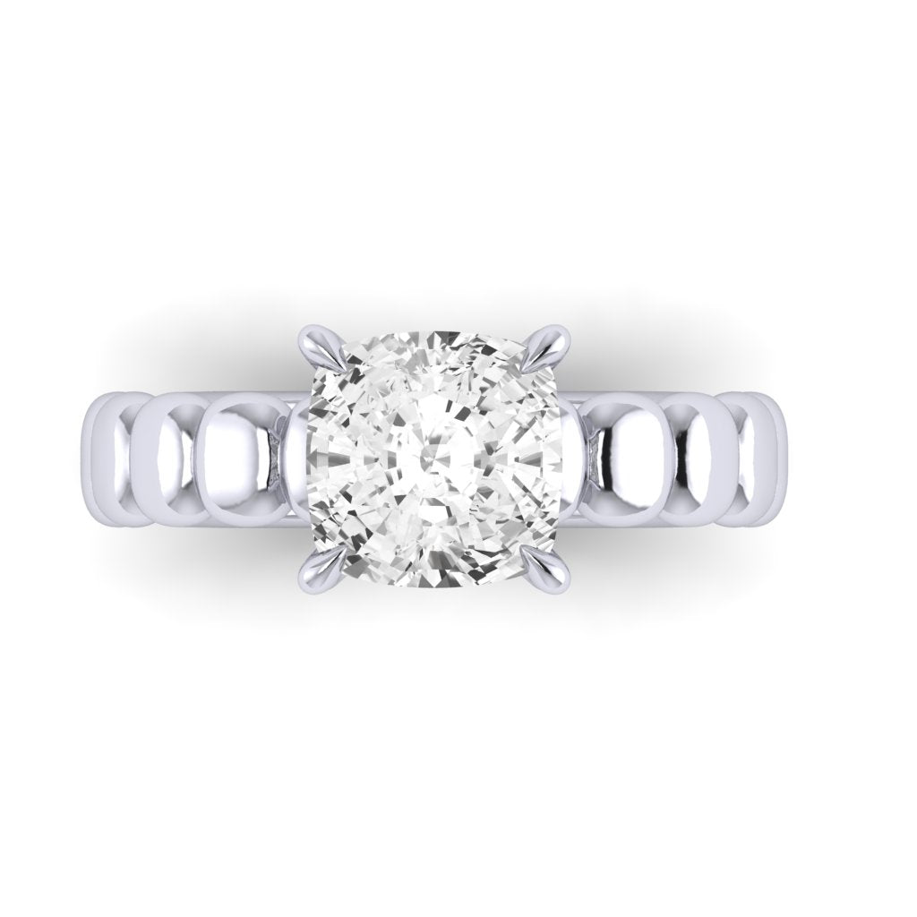 The Scalloped Wide Band Solitaire Engagement Ring
