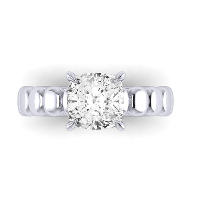 The Scalloped Wide Band Solitaire Engagement Ring