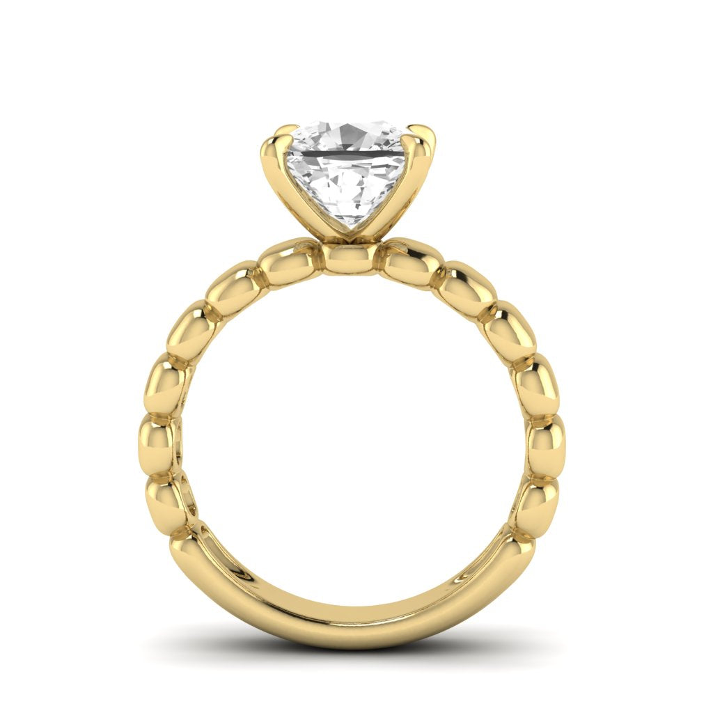 The Scalloped Wide Band Solitaire Engagement Ring