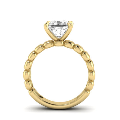 The Scalloped Wide Band Solitaire Engagement Ring
