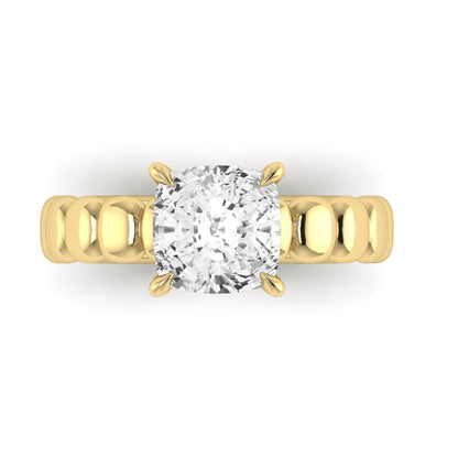 The Scalloped Wide Band Solitaire Engagement Ring