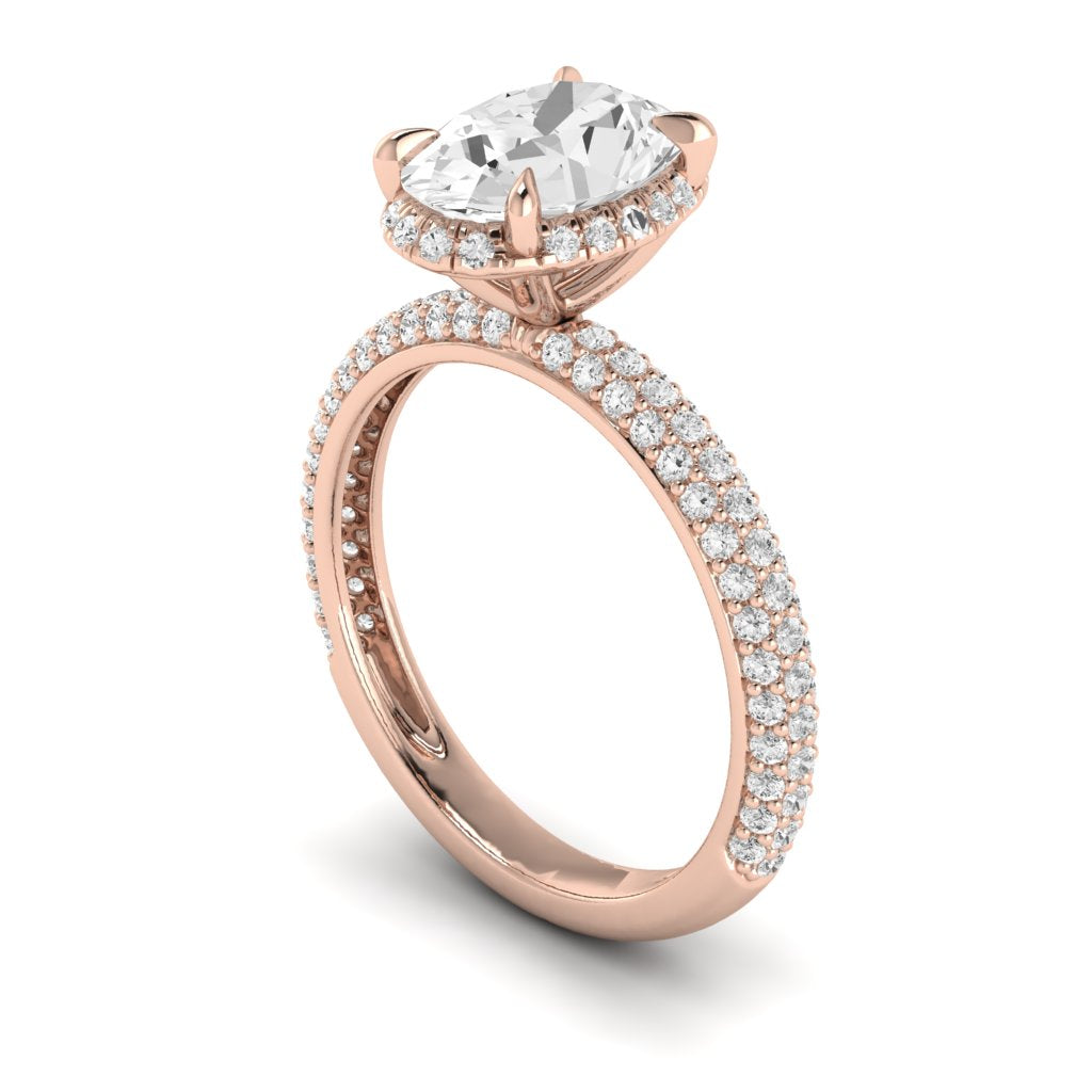 The Radiant Diamond Hidden Halo Engagement Ring