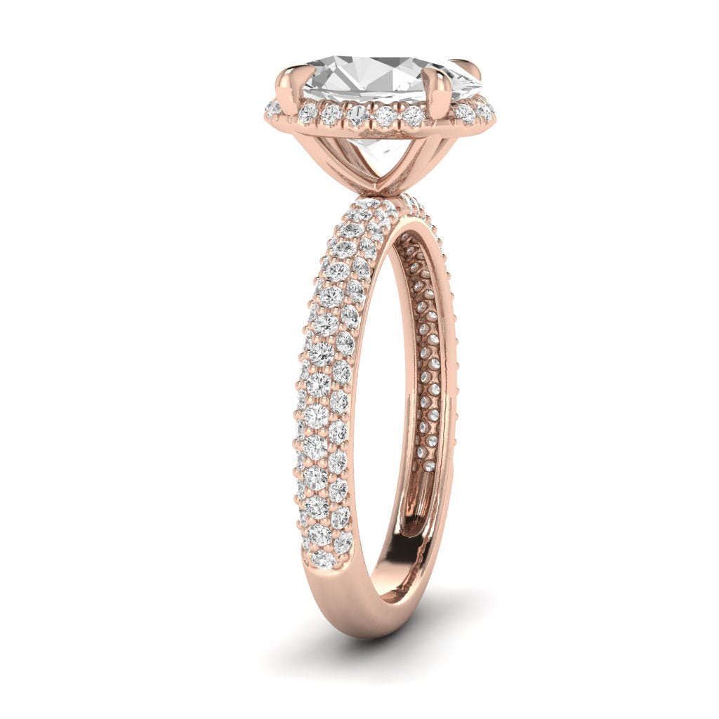 The Radiant Diamond Hidden Halo Engagement Ring