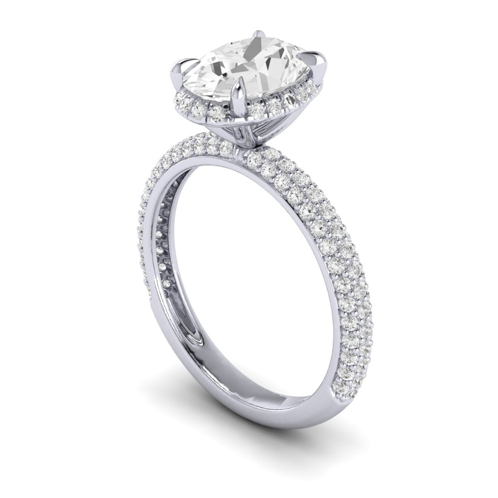 The Radiant Diamond Hidden Halo Engagement Ring