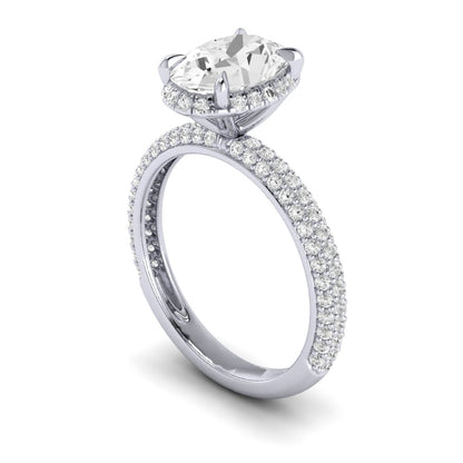 The Radiant Diamond Hidden Halo Engagement Ring