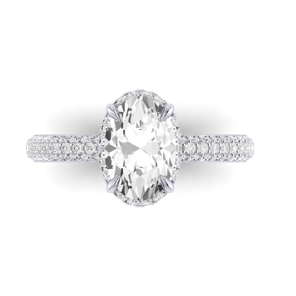 The Radiant Diamond Hidden Halo Engagement Ring