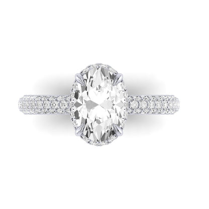 The Radiant Diamond Hidden Halo Engagement Ring