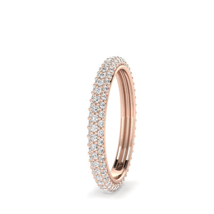 The Radiant Three Row Pave' Diamond Eternity Band