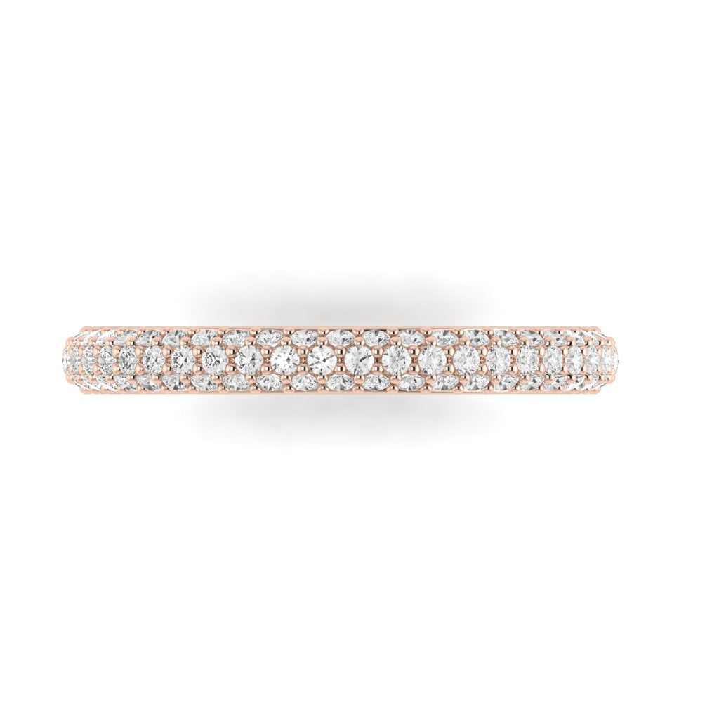 The Radiant Three Row Pave' Diamond Eternity Band