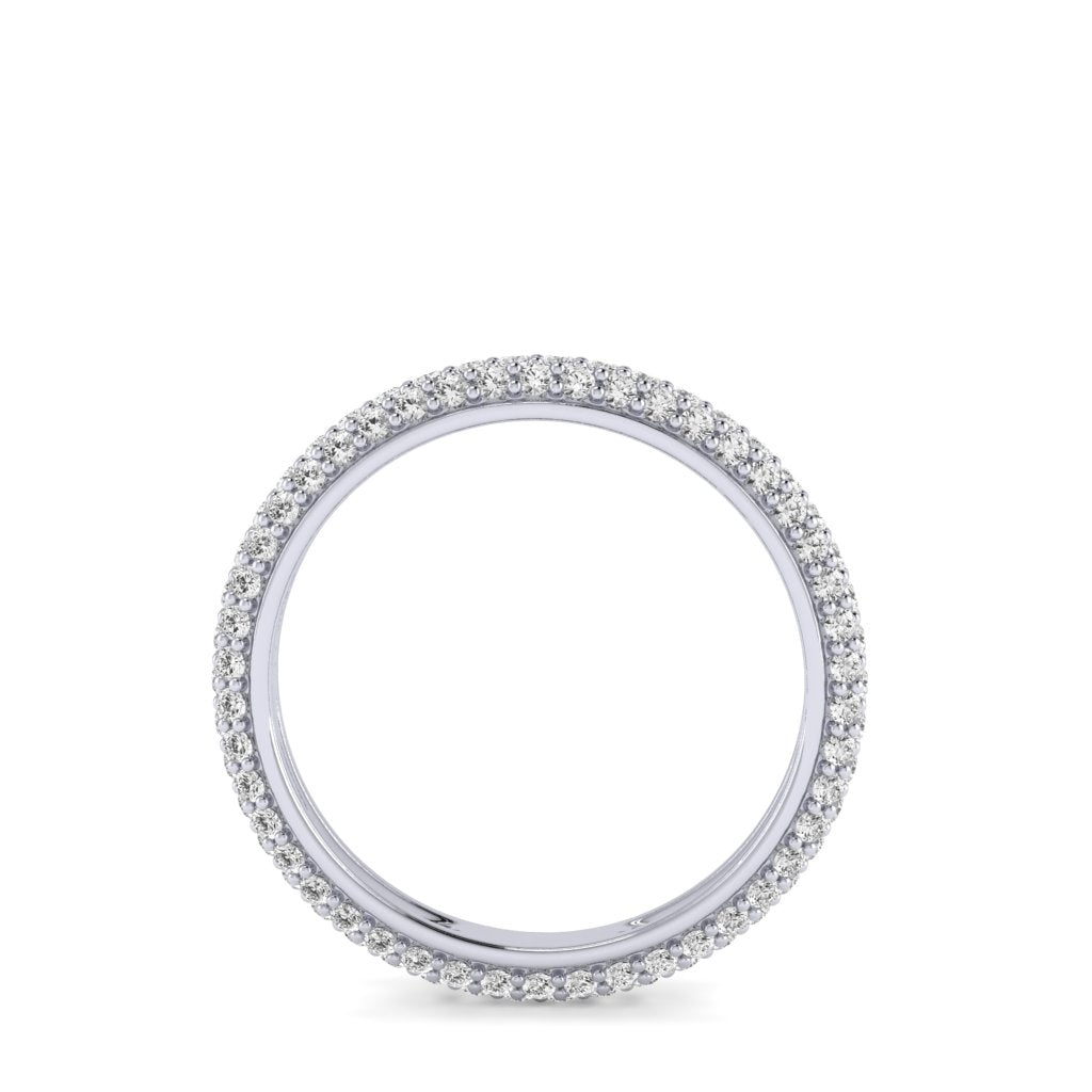 The Radiant Three Row Pave' Diamond Eternity Band