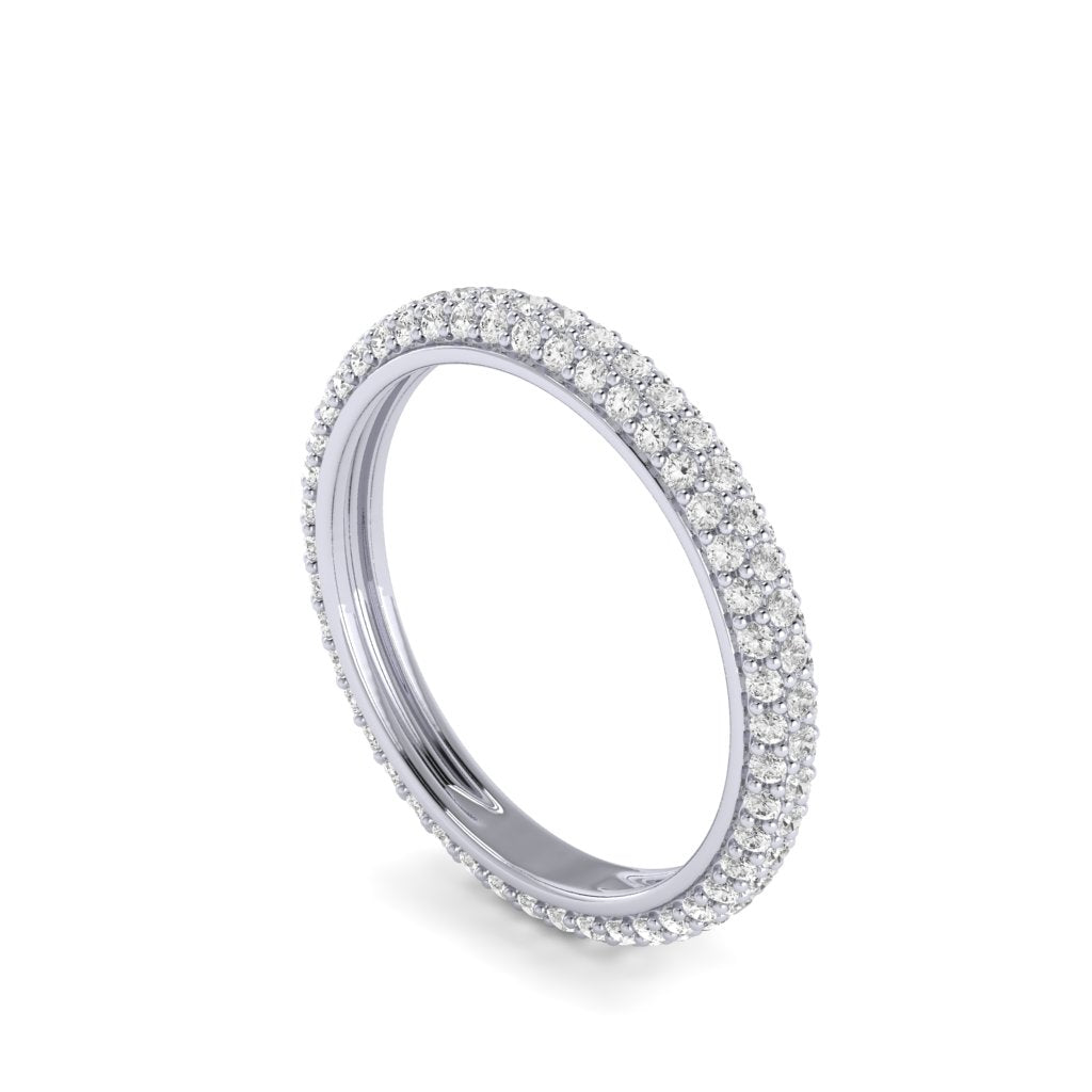 The Radiant Three Row Pave' Diamond Eternity Band