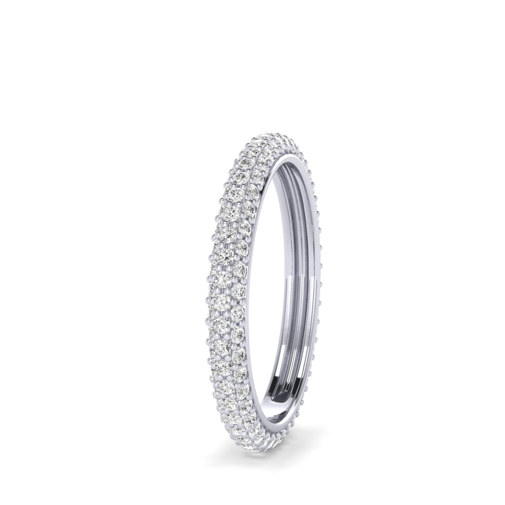 The Radiant Three Row Pave' Diamond Eternity Band