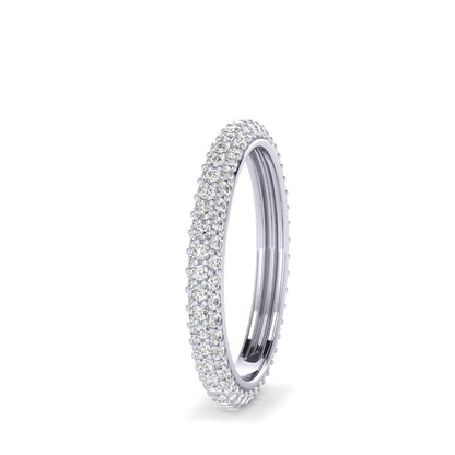 The Radiant Three Row Pave' Diamond Eternity Band