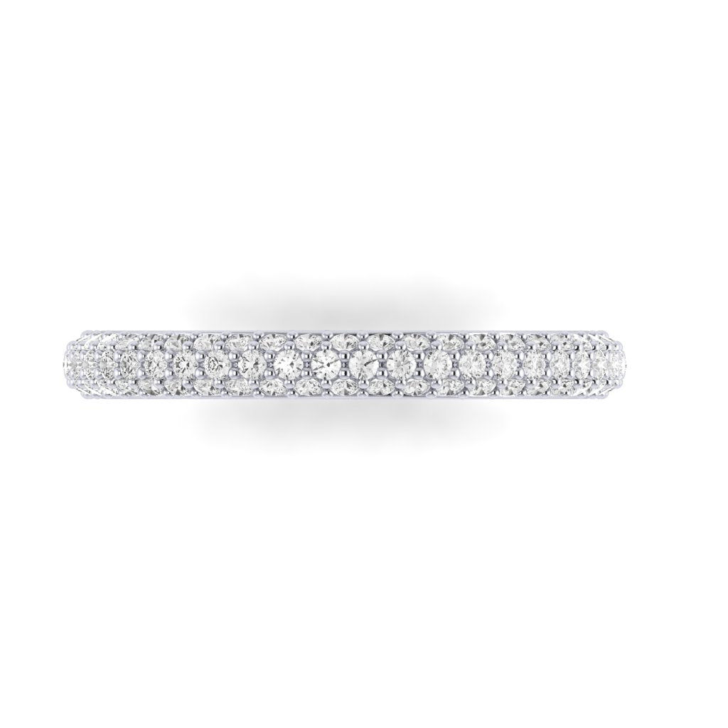 The Radiant Three Row Pave' Diamond Eternity Band