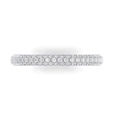 The Radiant Three Row Pave' Diamond Eternity Band