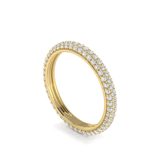 The Radiant Three Row Pave' Diamond Eternity Band