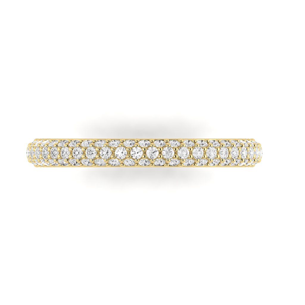 The Radiant Three Row Pave' Diamond Eternity Band