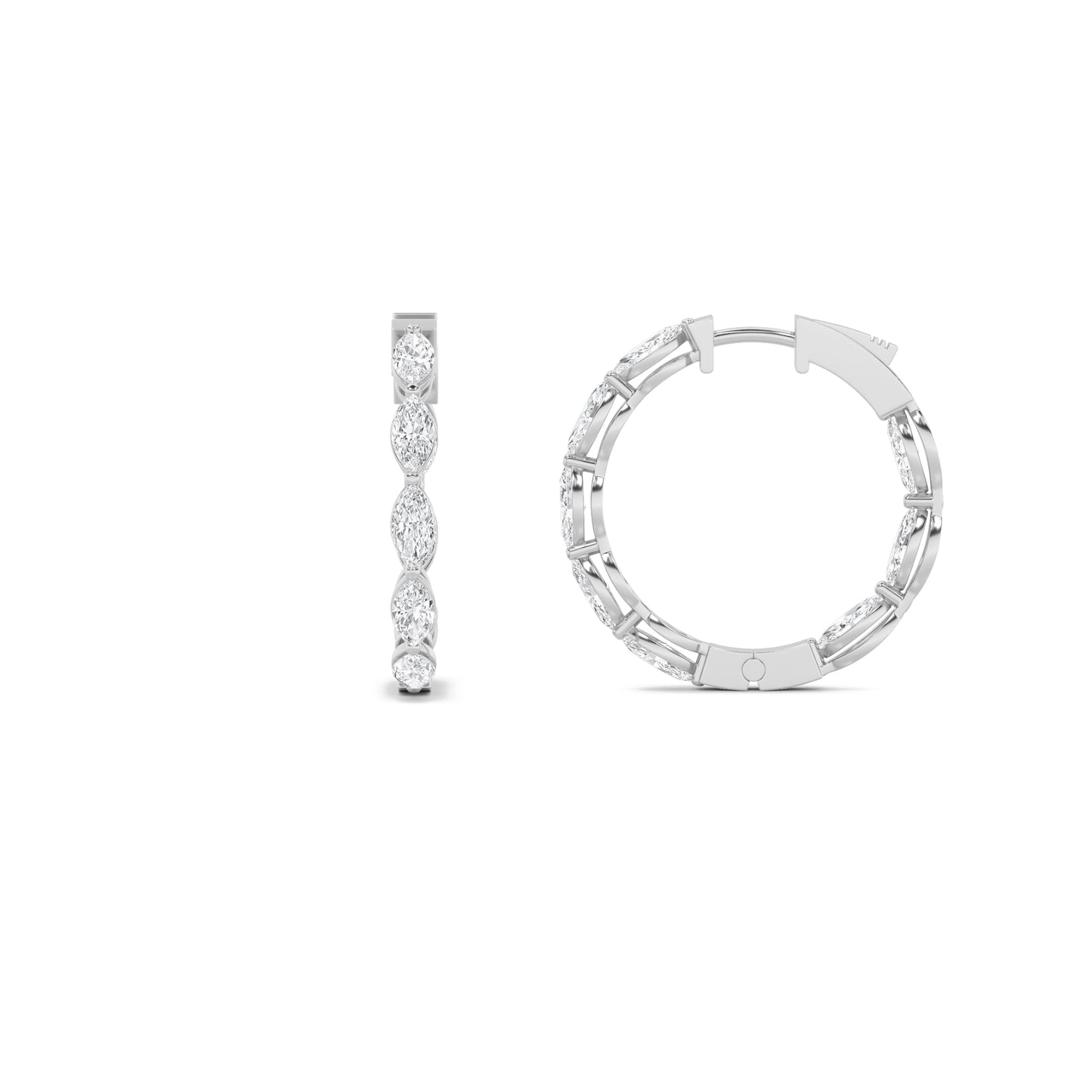 Inside Out Fancy Shape Hoops - Marquise