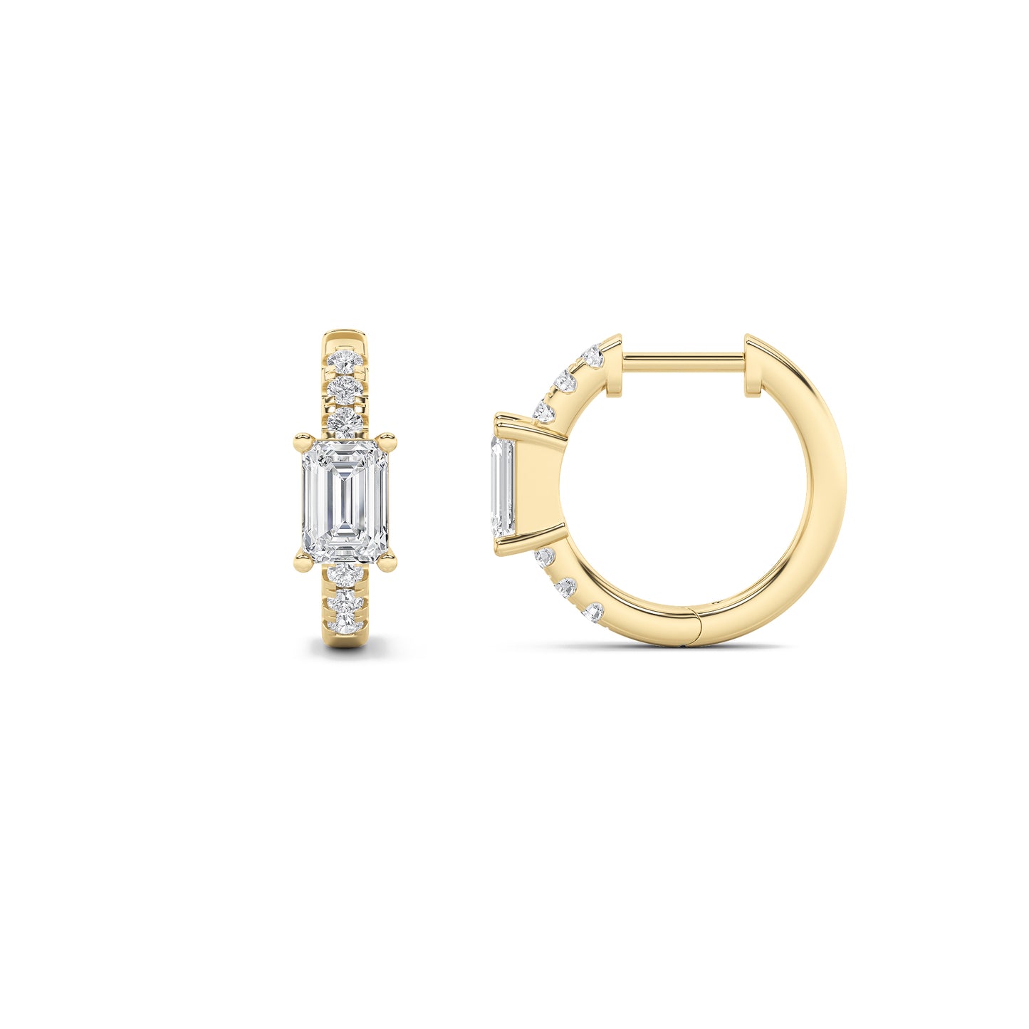 Dainty Diamond Huggies - Emerald