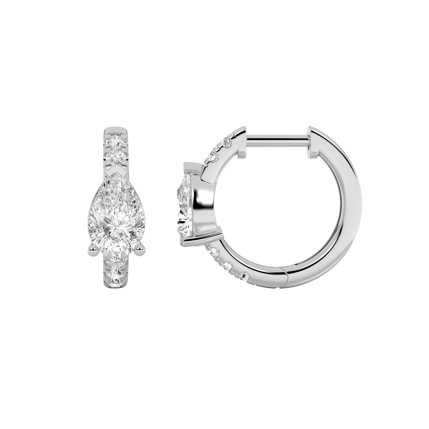 Dainty Diamond Huggies - Pear