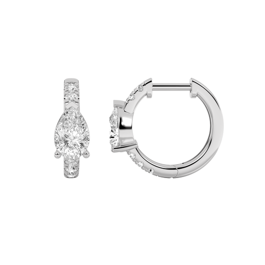 Dainty Diamond Huggies - Pear