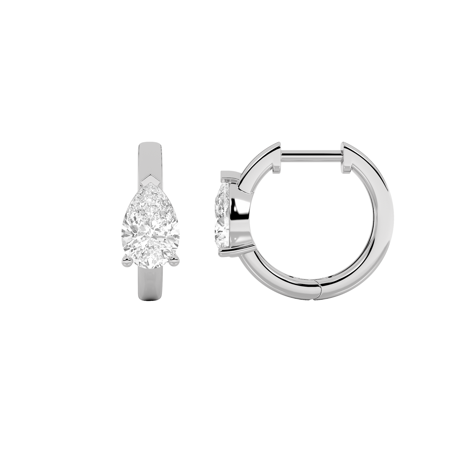 Dainty Solitaire Huggies - Pear