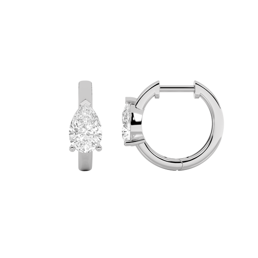 Dainty Solitaire Huggies - Pear