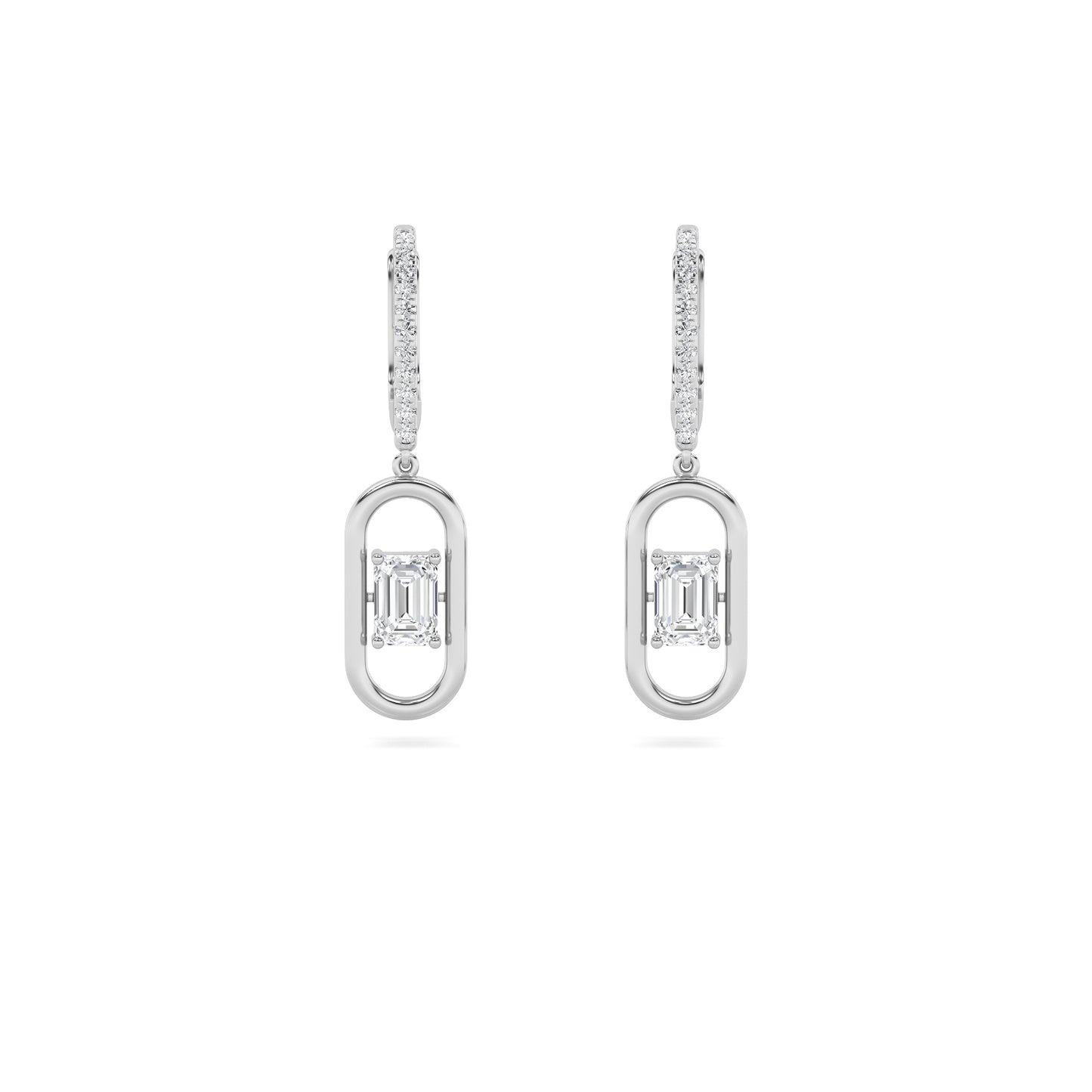 Paperclip Diamond Dangle Earrings