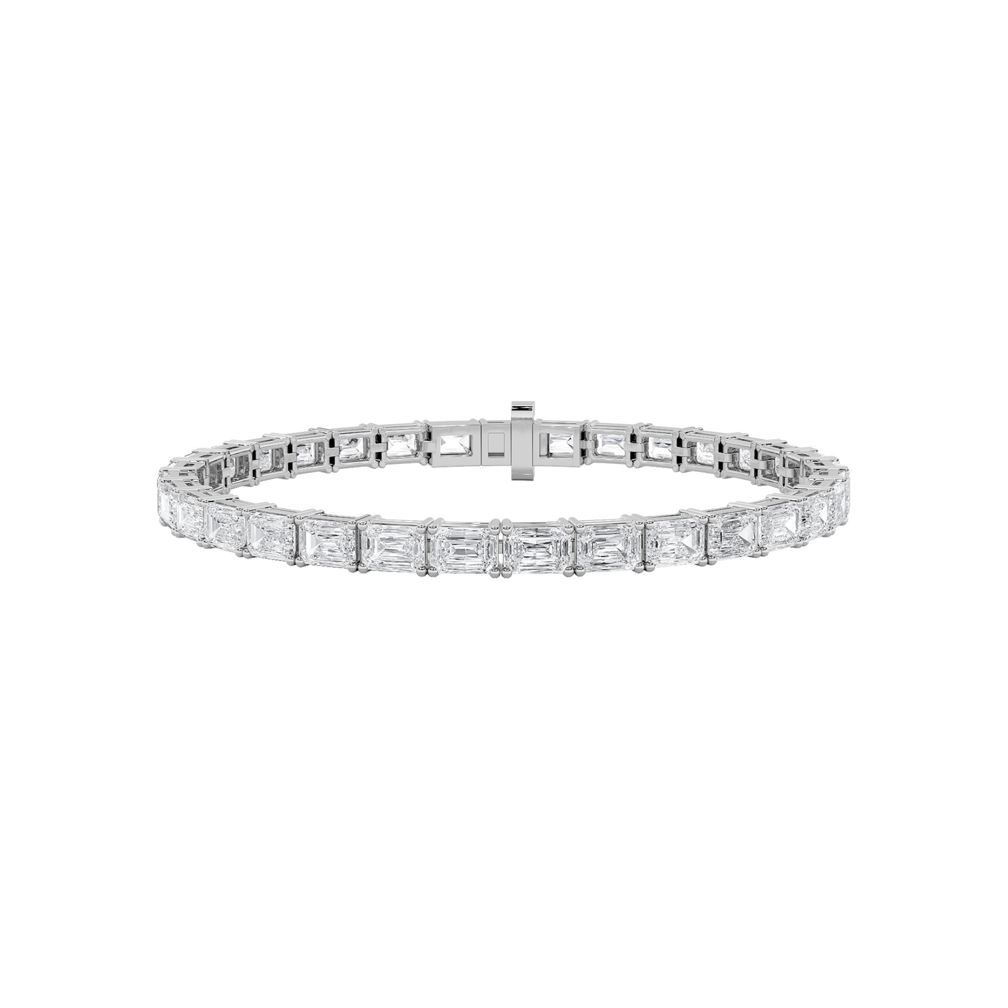 Timeless Tennis Bracelet- Emerald (East-West)