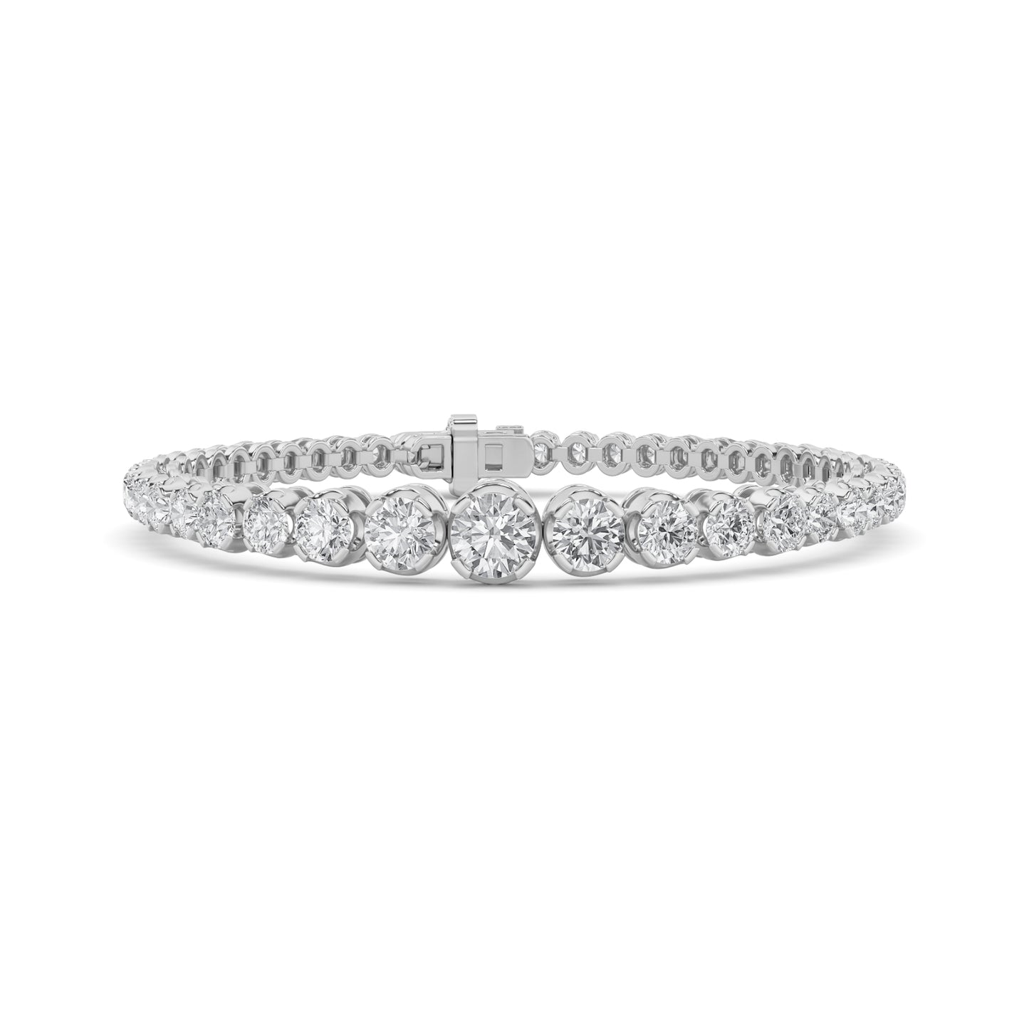 Modern Graduated Diamond Semi Bezel Bracelet