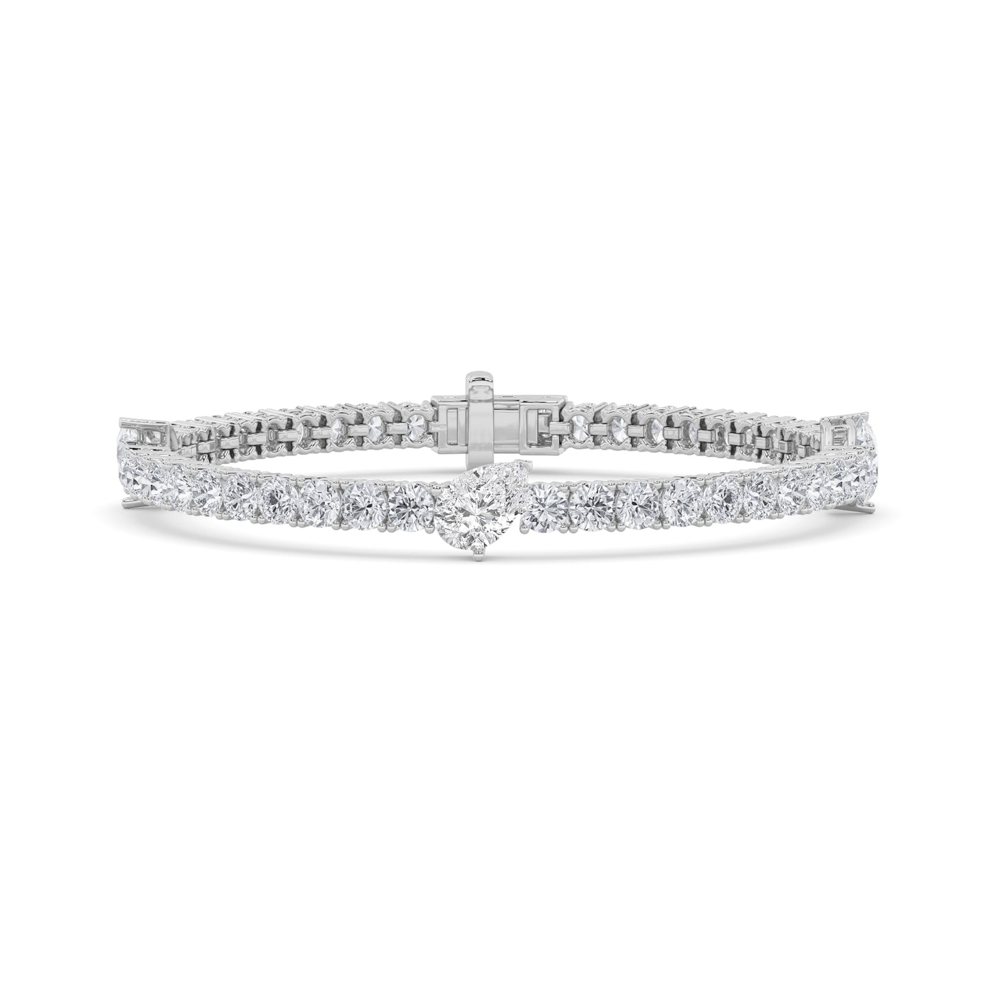 Pear Accent Diamond Tennis Bracelet