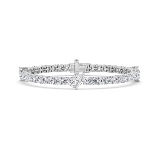 Pear Accent Diamond Tennis Bracelet
