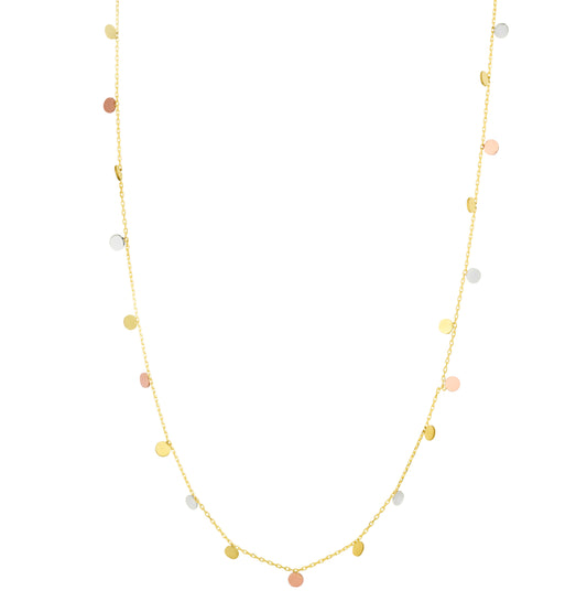 Tricolor Dangling Circles Necklace