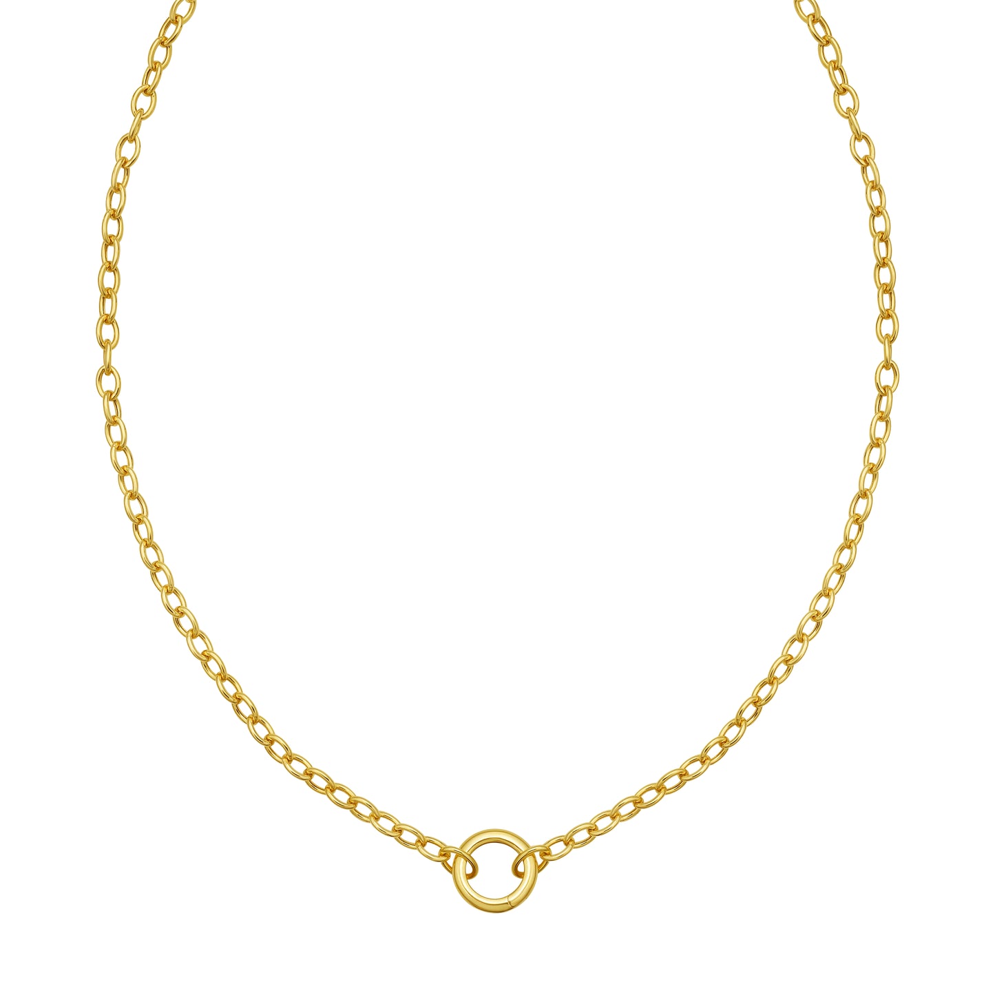 Push Lock Charm Holder Necklace