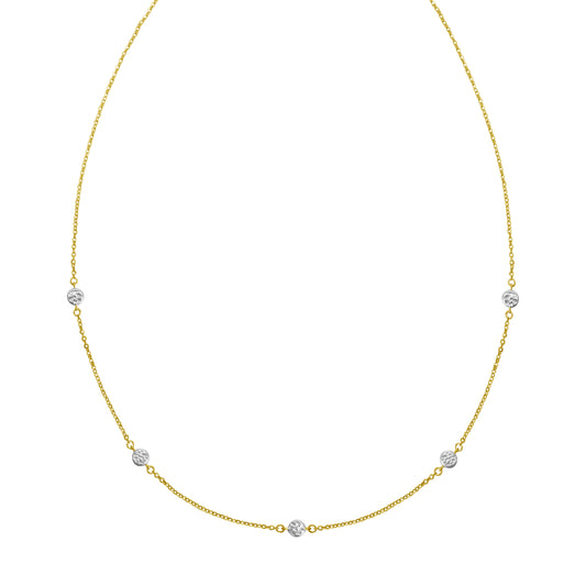 Two-Tone Diamond Cut Illusion Diamonds By the Yard Station Necklace