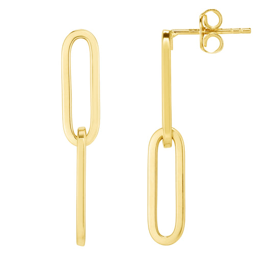 Double Link Paperclip Drop Earrings